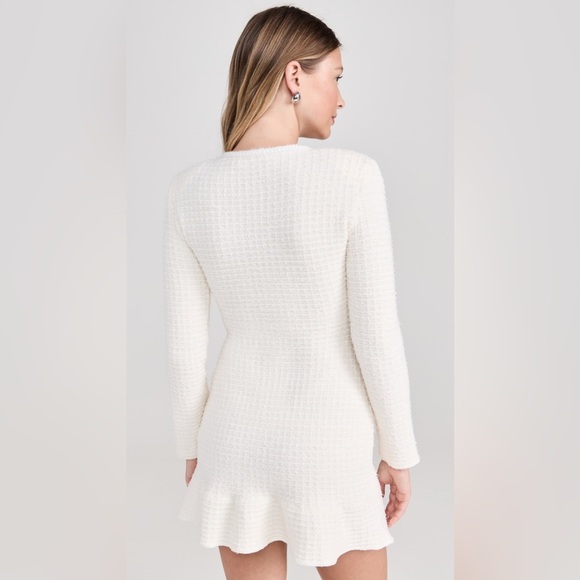Self-Portrait Cream Buttoned Knit Mini Dress - Picture 4 of 7